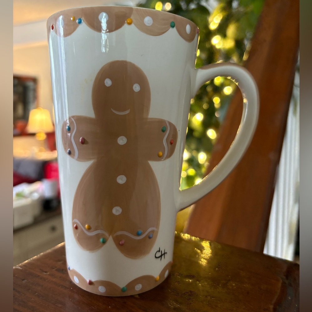 NWT VINTAGE LE GOURMET CHEF HAND-PAINTED TALL GINGERBREAD MUG 16 OZ